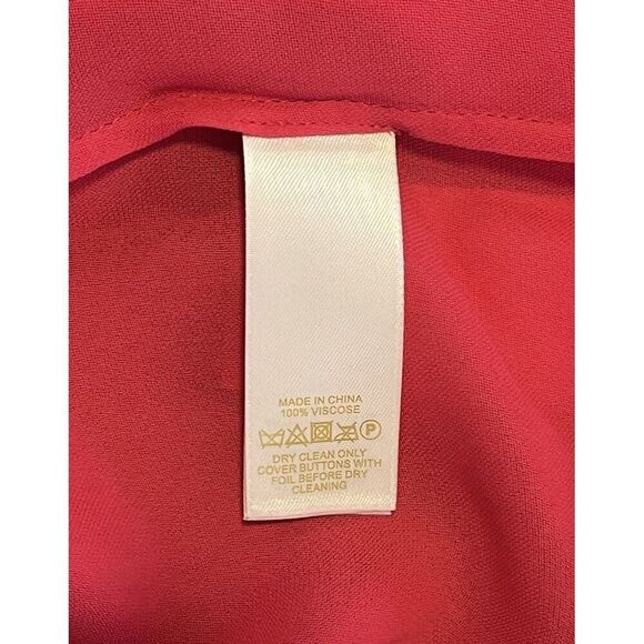 Kate Spade Live Colorfully Long Sleeve Blouse Size 14 Fuchsia Pink - Picture 8 of 9